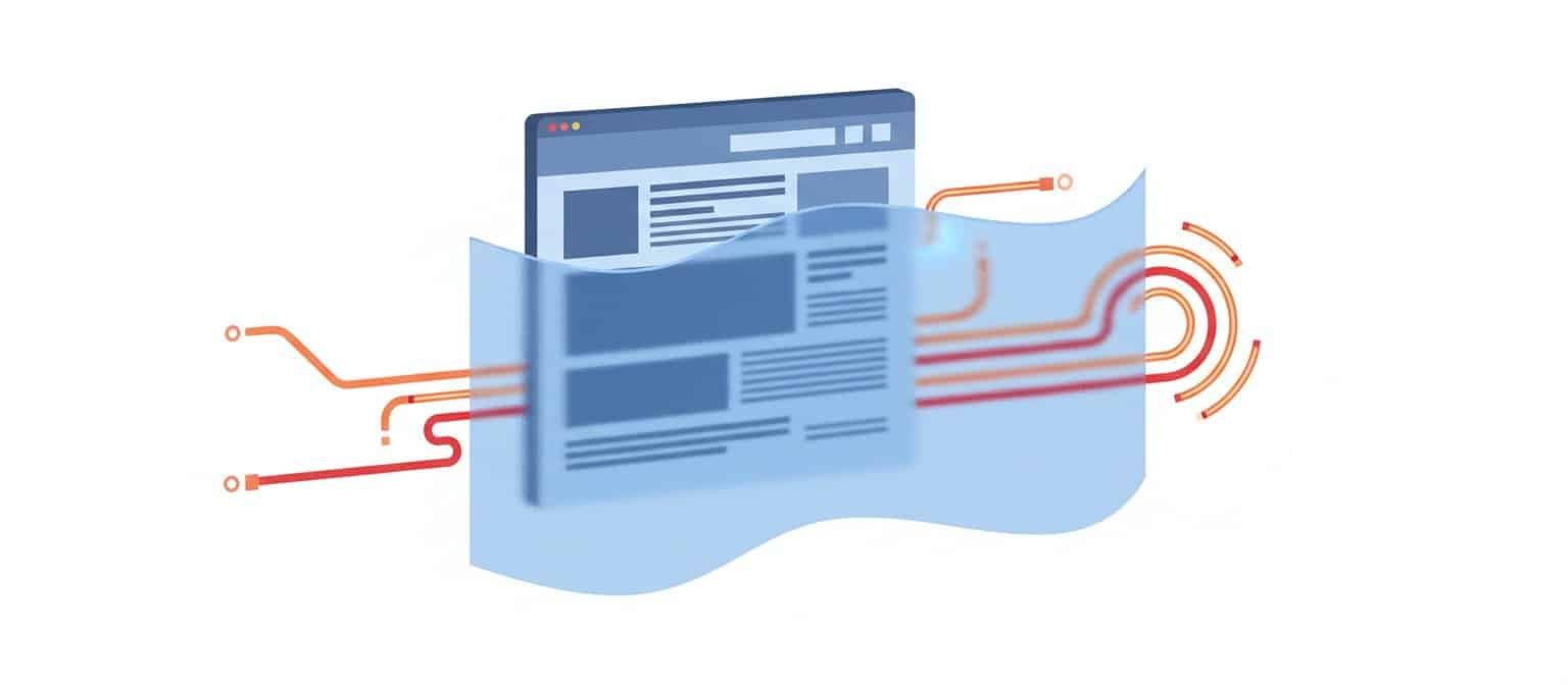 Illustration showing a website blocked from being indexed by a search engine