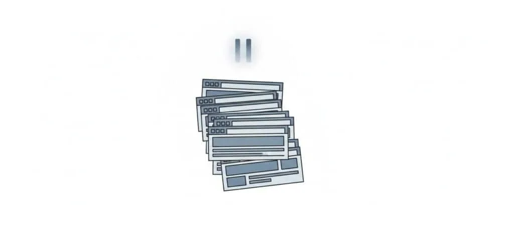 Abstract illustration of AI website pages waiting for indexing
