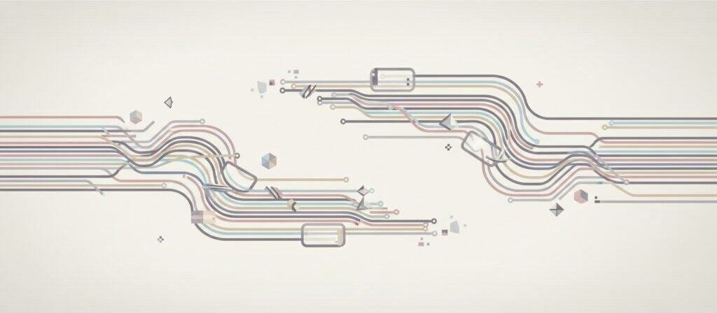 Abstract illustration of an automated blog system that exists but emits no visibility signal.