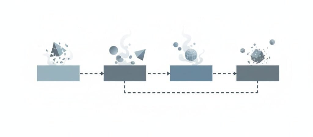 Diagram showing stages of content indexing process