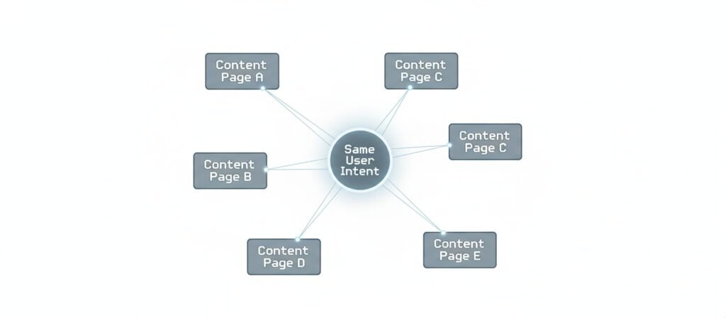 Multiple automated content pages competing for the same search intent